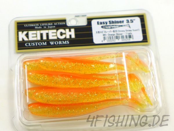 KEITECH Easy Shiner ORANGE SHINER in 3,5" - Topgummi aus Japan