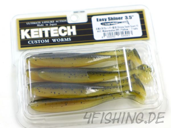 KEITECH Easy Shiner WATERMELON PP. / YELLOW in 3,5" - Topgummi aus Japan