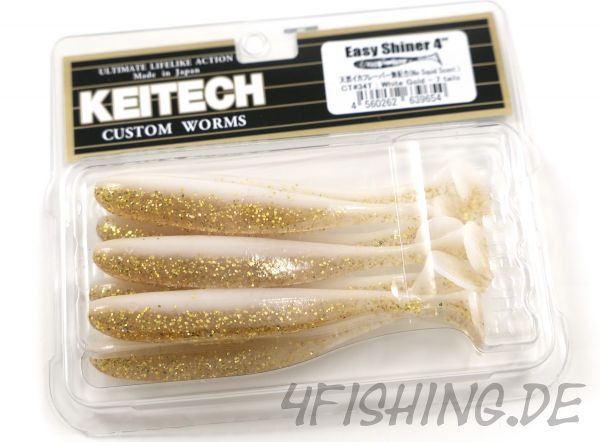 KEITECH Easy Shiner WHITE GOLD in 4" - aromatisierter Topgummi aus Japan