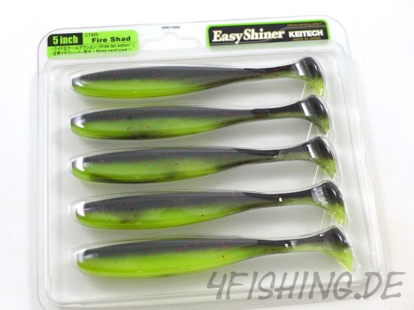 KEITECH Easy Shiner FIRE SHAD in 5" - aromatisierter Topgummi aus Japan