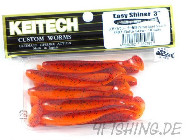 KEITECH Easy Shiner DELTA CRAW in 3" - aromatisierter Topgummi aus Japan