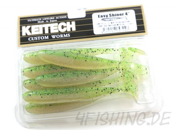 KEITECH Easy Shiner Chart Back Green (AM-Edition) in 4" - aromatisierter Topgummi aus Japan