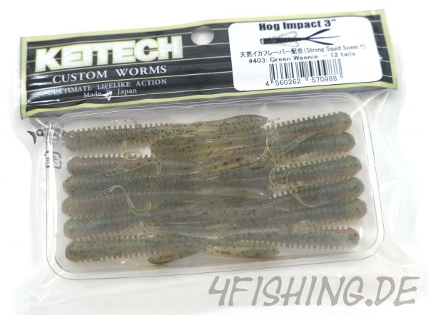 Der HOG IMPACT von KEITECH in 3" Farbe GREEN WEENIE