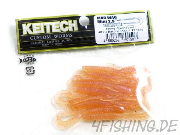 Keitech MAD WAG MINI 2,5" - der Wurmtwister #011 NATURAL PINK