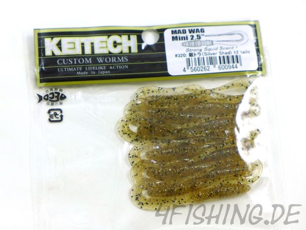 Keitech MAD WAG MINI 2,5" - der Wurmtwister #320 SILVER SHAD