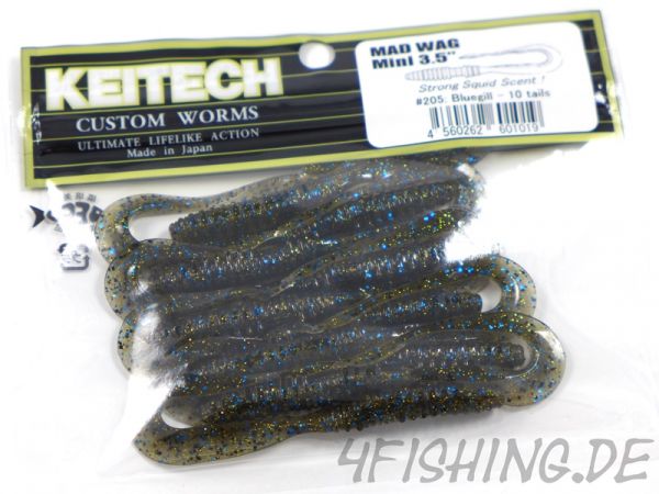 Keitech MAD WAG MINI 3,5" - der Wurmtwister #205 Blue Gill