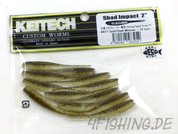 KEITECH Shad Impact GOLD FLASH MINNOW in 2"