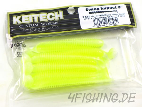 KEITECH Swing Impact in 3 Inch CHARTREUSE SHAD