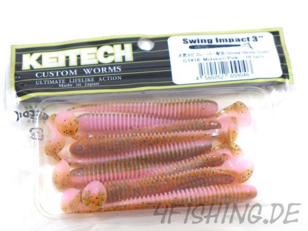 KEITECH Swing Impact in 3 Inch MOTOROIL / PINK