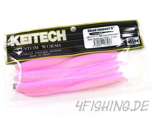 KEITECH Shad Impact BUBBLEGUM SHAD in 5"