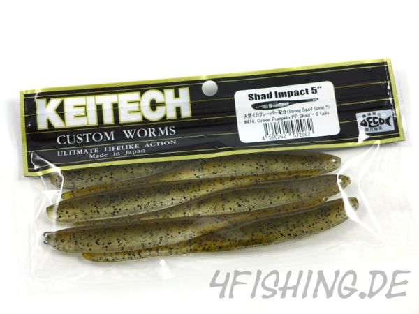 KEITECH Shad Impact GREEN PUMPKIN PP. SHAD in 5"