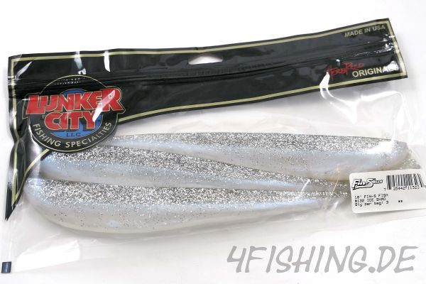 Lunker City Fin-S-Fish in 10" ICE SHAD der Megavertikalgummi