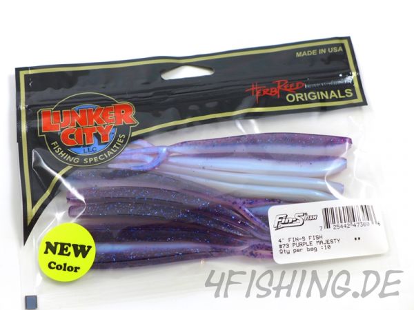 Lunker City Fin-S Fish in 4" PURPLE MAJESTY