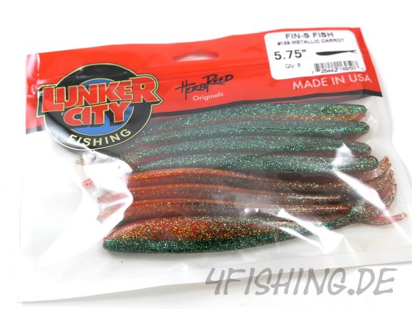 Lunker City Fin-S Fish in 5,75" METALLIC CARROT