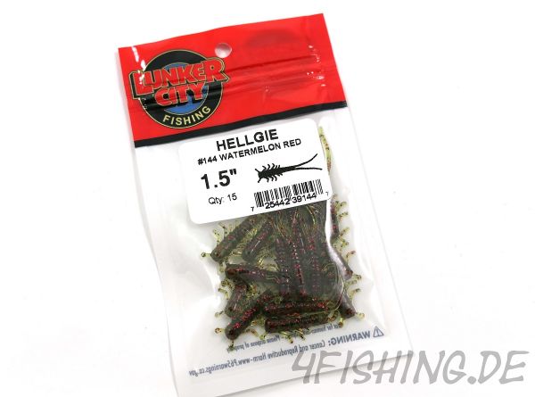 Lunker City - die UL-Larve: HELLGIES in 1,5" in WATERMELON RED FLAKE