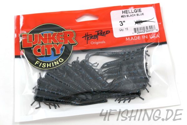 Lunker City - die Larve: HELLGIES in 3" in BLACK BLUE