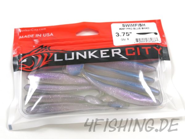 Der SWIMFISH in 3,75" von LUNKER CITY - PRO BLUE SHAD