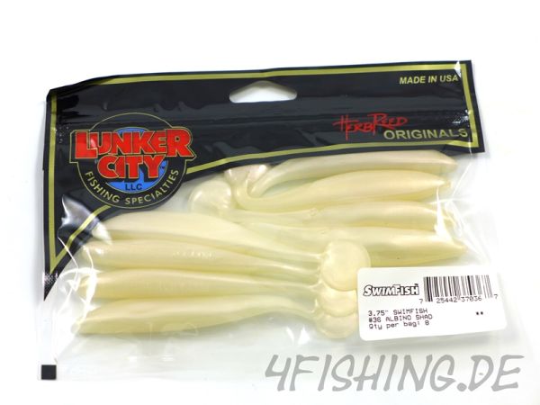 Der SWIMFISH in 3,75" von LUNKER CITY - ALBINO SHAD