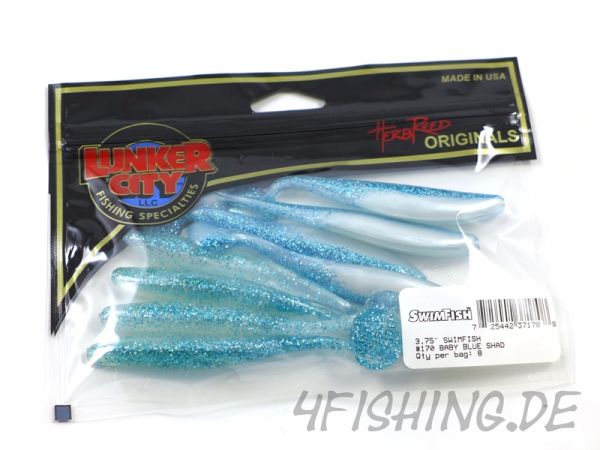 Der SWIMFISH in 3,75" von LUNKER CITY - BABY BLUE SHAD