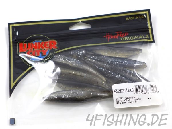 Der SWIMFISH in 3,75" von LUNKER CITY - SILVER FLASH