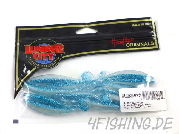 Der SWIMFISH in 2,75" von LUNKER CITY - BABY BLUE SHAD