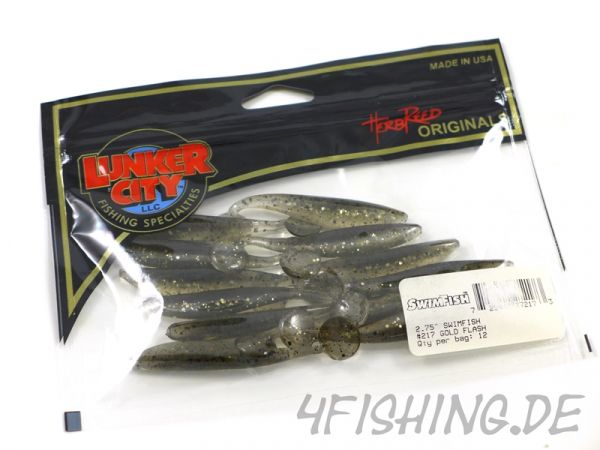 Der SWIMFISH in 2,75" von LUNKER CITY - GOLD FLASH