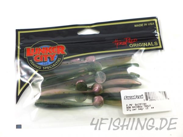 Der SWIMFISH in 2,75" von LUNKER CITY - RAINBOW TROUT