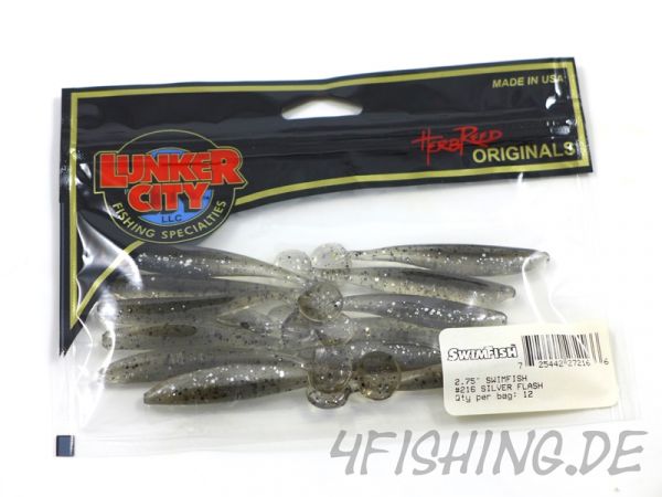 Der SWIMFISH in 2,75" von LUNKER CITY - SILVER FLASH