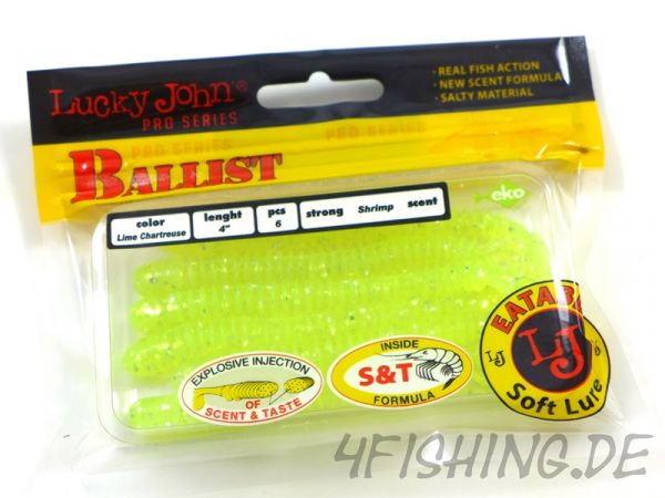 Lucky John Pro Series "BALLIST" in 4" (10,1 cm) in 071 LIME CHARTREUSE
