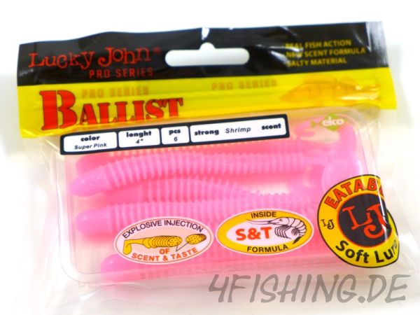 Lucky John Pro Series "BALLIST" in 4" (10,1 cm) in F05 SUPER PINK