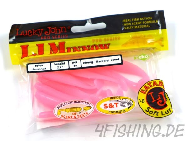 Der LJ-MINNOW in 2,2" (5,6 cm) von Lucky John in SUPER PINK - Barschkiller!!!