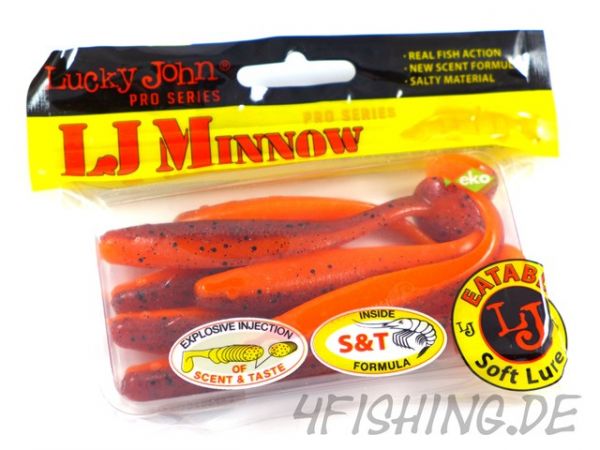 Der LJ-MINNOW in 3,3" (8,4 cm) von Lucky John in RED FIRE TIGER - Raubfischkiller!!!