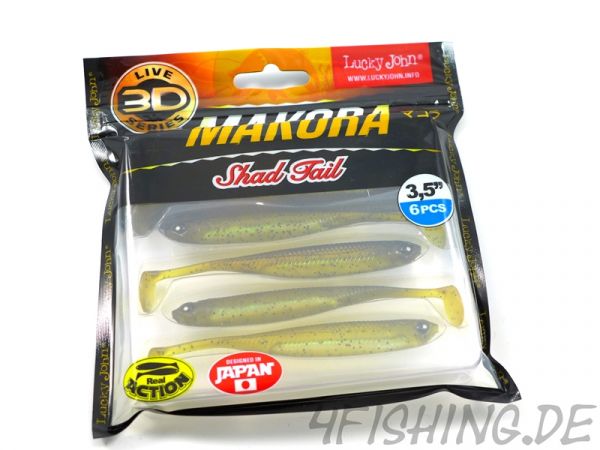 NEUHEIT: Der MAKORA 3D SHAD TAIL in 4" (ca. 10 cm) von Lucky John in versch. Farben