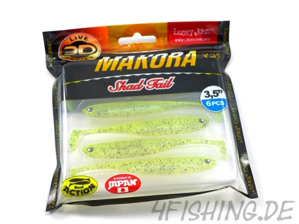 NEUHEIT: Der MAKORA 3D SHAD TAIL in 4" (ca. 10 cm) von Lucky John in versch. Farben