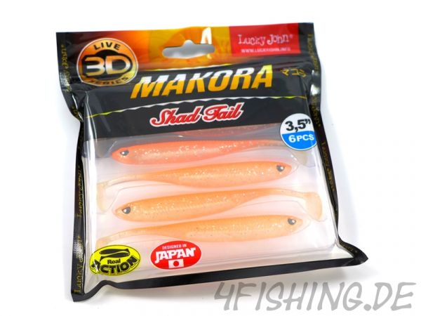 NEUHEIT: Der MAKORA 3D SHAD TAIL in 4" (ca. 10 cm) von Lucky John in versch. Farben