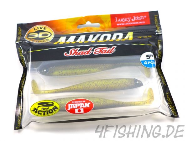 NEUHEIT: Der MAKORA 3D SHAD TAIL in 5" (ca. 12,7 cm) von Lucky John in versch. Farben