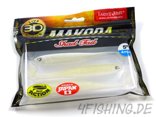 NEUHEIT: Der MAKORA 3D SHAD TAIL in 5" (ca. 12,7 cm) von Lucky John in versch. Farben