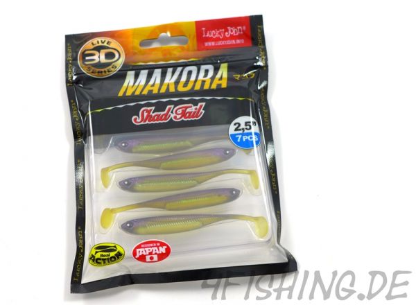 NEUHEIT: Der MAKORA 3D SHAD TAIL in 3" (ca. 7,6 cm) von Lucky John in versch. Farben