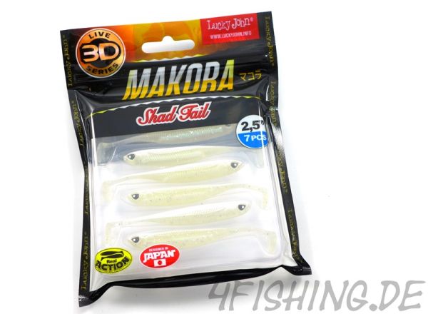 NEUHEIT: Der MAKORA 3D SHAD TAIL in 3" (ca. 7,6 cm) von Lucky John in versch. Farben