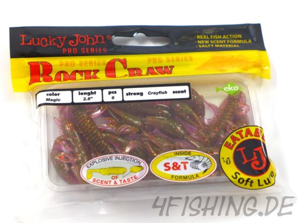 Lucky John ROCK CRAW in 2,8" - das extrem fängige Krebsimitat mit Aroma