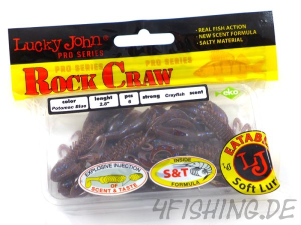 Lucky John ROCK CRAW in 2,8" - das extrem fängige Krebsimitat mit Aroma