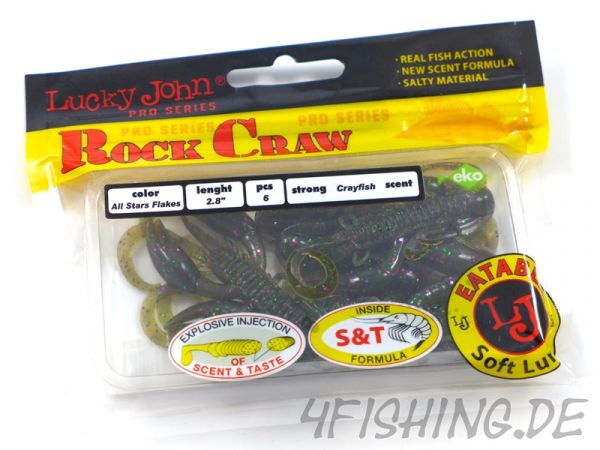 Lucky John ROCK CRAW in 2,8" - das extrem fängige Krebsimitat mit Aroma