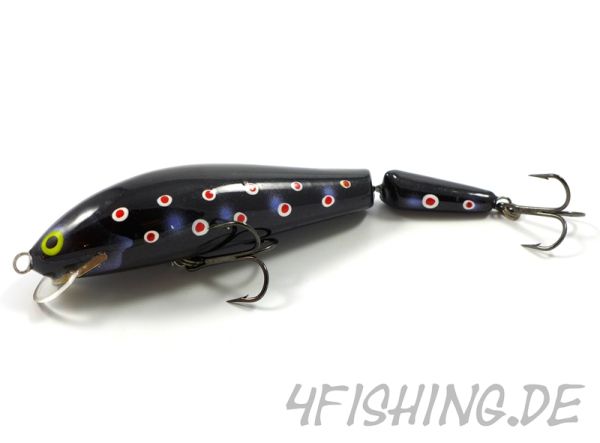Der TAIMEN Flachläufer - 16 cm Traumwobbler handmade by Monarch Dok Farbe BLACK LAX
