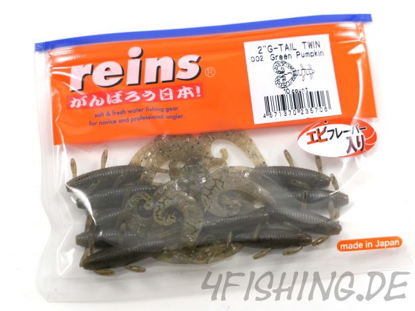 Reins G-TAIL TWIN GRUB in 2" - der UL-Doppelschwanz, gesalzen & aromatisiert