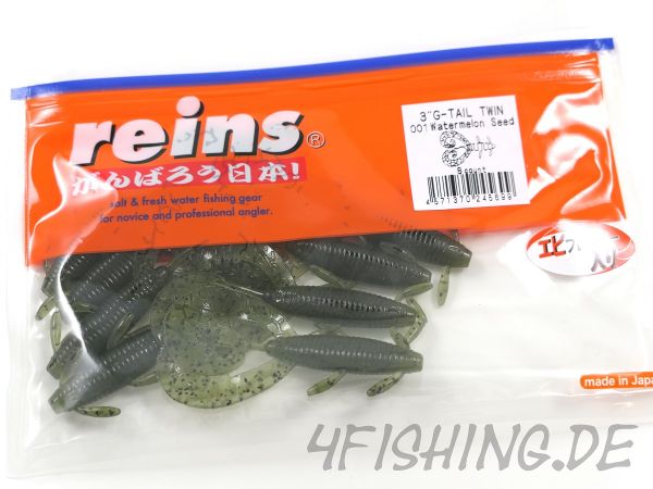 Reins G-TAIL TWIN GRUB in 3" - der Doppelschwanz, gesalzen & aromatisiert