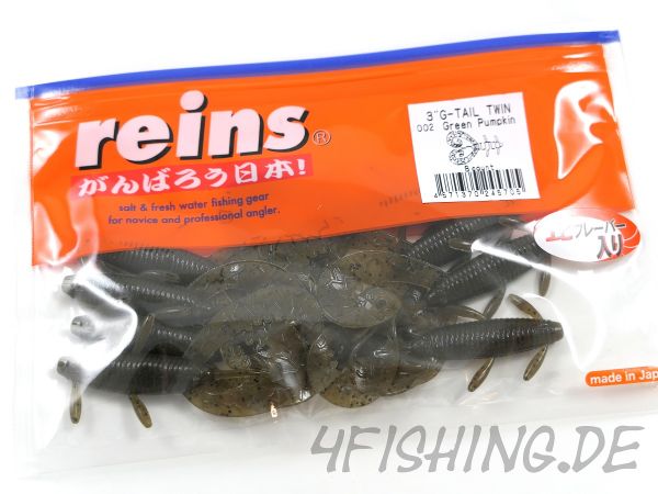 Reins G-TAIL TWIN GRUB in 3" - der Doppelschwanz, gesalzen & aromatisiert