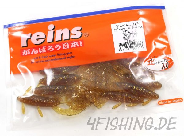 Reins G-TAIL TWIN GRUB in 3" - der Doppelschwanz, gesalzen & aromatisiert