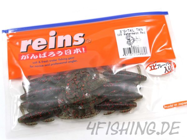 Reins G-TAIL TWIN GRUB in 3" - der Doppelschwanz, gesalzen & aromatisiert