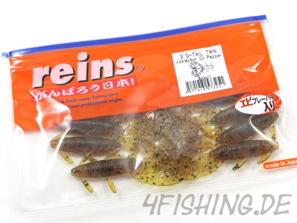 Reins G-TAIL TWIN GRUB in 3" - der Doppelschwanz, gesalzen & aromatisiert