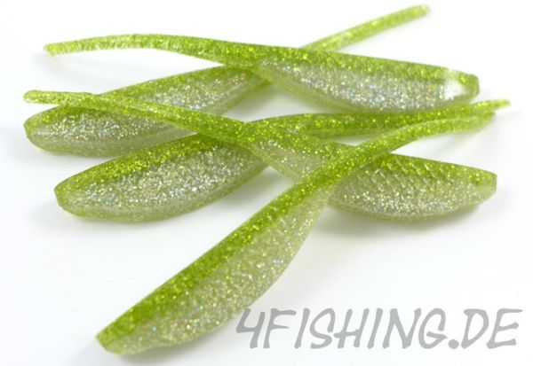 Salty Bites "Vertikal Shad" in 5" - "Chartreuse Ice" 5er Set